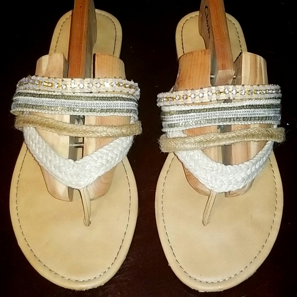 Black Rivet Flip Flops